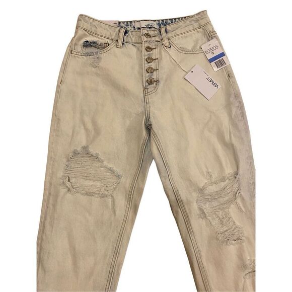 Nwt Vervet By Flying Monkey Emma Mom Lightwash Jeans Straight Leg Denim Destroye - Picture 3 of 15